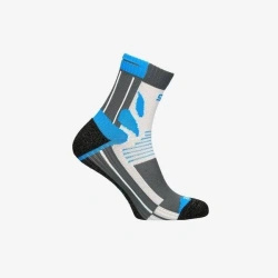 Skarpety do biegania termoaktywne szaro-turkusowe SOCKS RUN rozm. 42/44