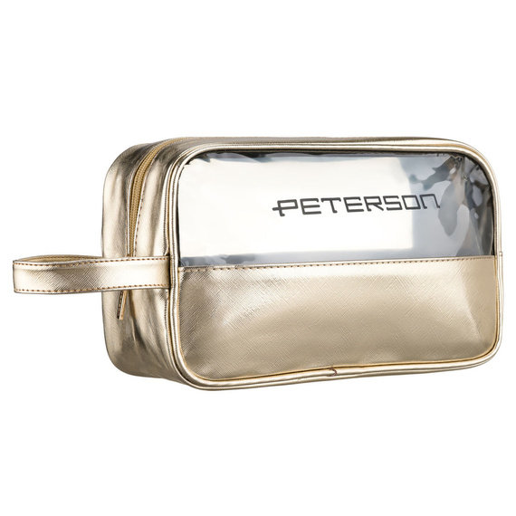 Kosmetyczka damska z syntetyku Peterson KOS-DA-21 złota