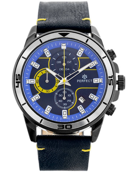 Zegarek męski sportowy Perfect CH02L-09 niebiesko-czarny