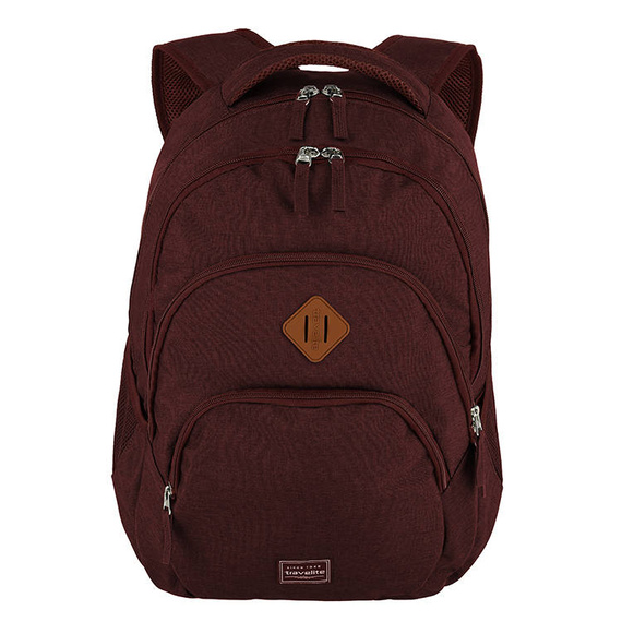 Plecak na laptopa Travelite Basics Melange bordowy