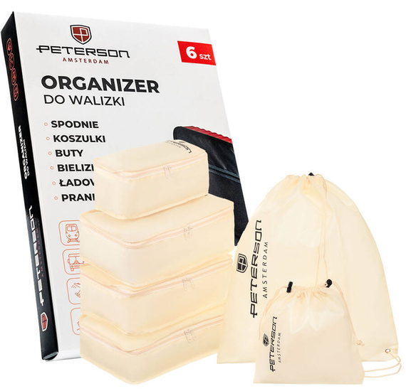 Organizery do walizki Peterson OP-SET6 beżowe