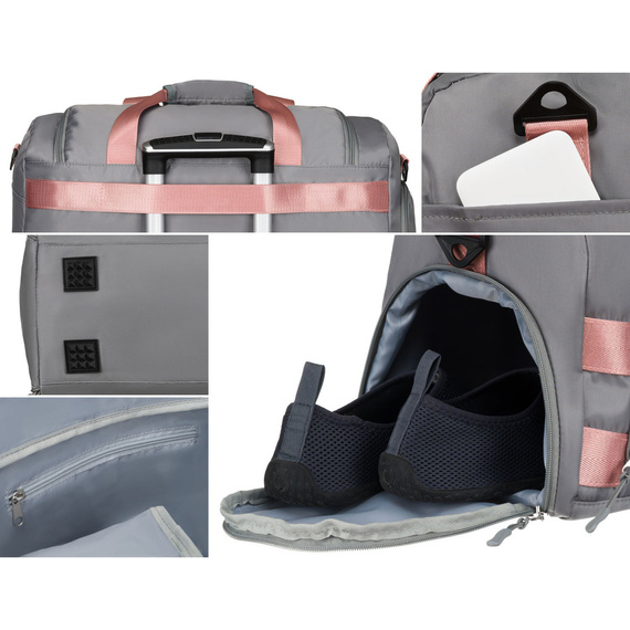Torba sportowa Peterson 24427 szaro-różowa