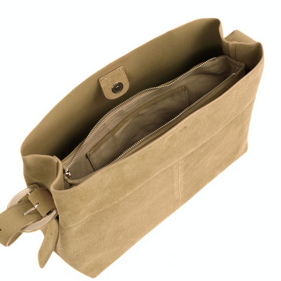 Torebka damska shopper zamszowa Solier FL38 camel
