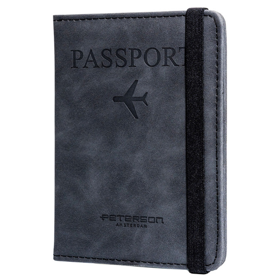 Etui na paszport z eko skóry Peterson EP-01 czarne