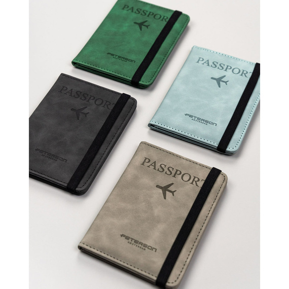 Etui na paszport z eko skóry Peterson EP-01 zielone