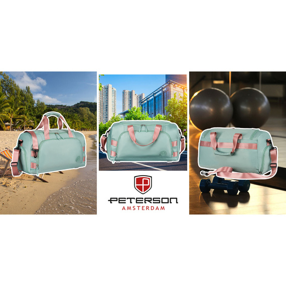 Torba sportowa Peterson 24427 różowo-jasnozielona