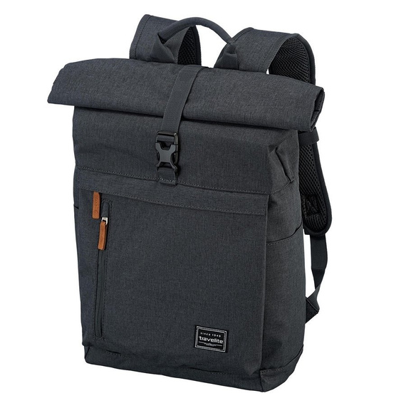 Plecak na laptopa z poliestru Travelite Basics grafitowy