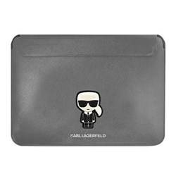 Etui na laptopa Karl Lagerfeld Saffiano Ikonik srebrne