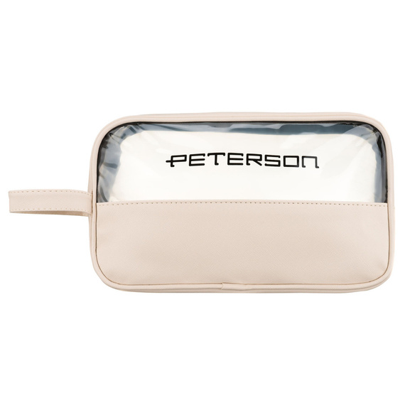 Kosmetyczka damska z syntetyku Peterson KOS-DA-21 beżowa