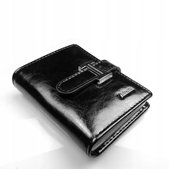 Etui na karty damskie skórzane Peterson PL-102 czarne