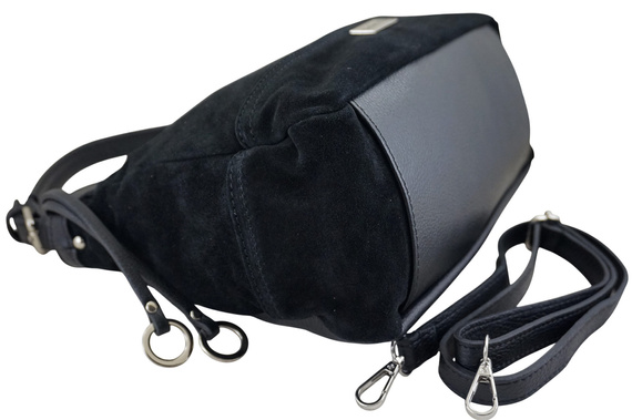 Torebka damska hobo skórzana Barberini's 1002-1 czarna