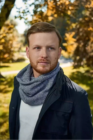Komin zimowy męski Brodrene 9921 jasnoszary