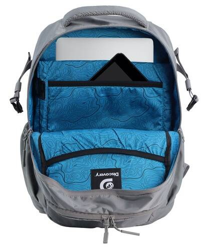 Plecak na laptopa z poliestru Discovery Outdoor 612 szary
