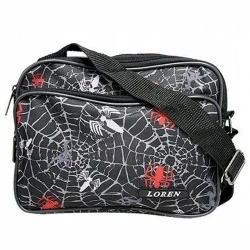 Torba młodzieżowa wzór pajęczyny Loren H02-600D czarna
