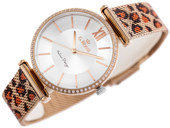 Zegarek damski fashion G. Rossi 12964B-3D3 różowe złoto
