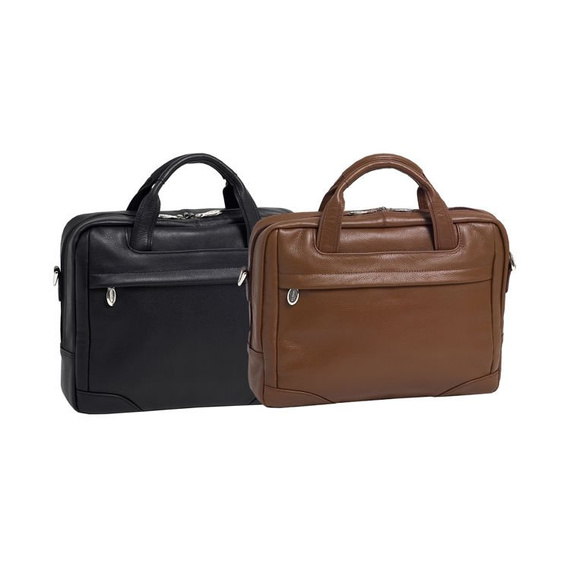 Torba na laptopa skórzana McKlein Bridgeport brązowa