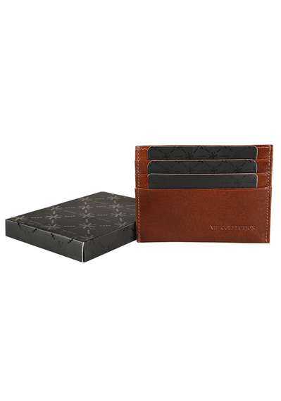 Etui na karty skórzane Vip Collection Milano II 102 brązowe