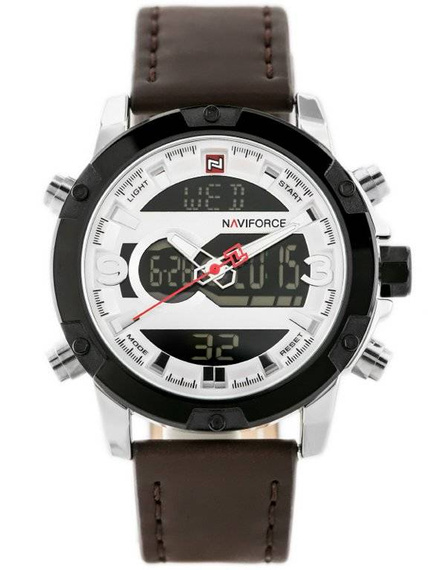 Zegarek męski Naviforce NF9097 srebrno-brązowy