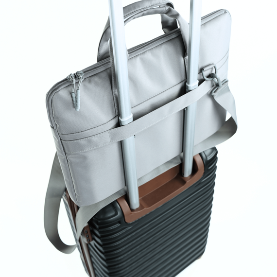 Torba na laptopa damska z tkaniny Solier SM01 szara