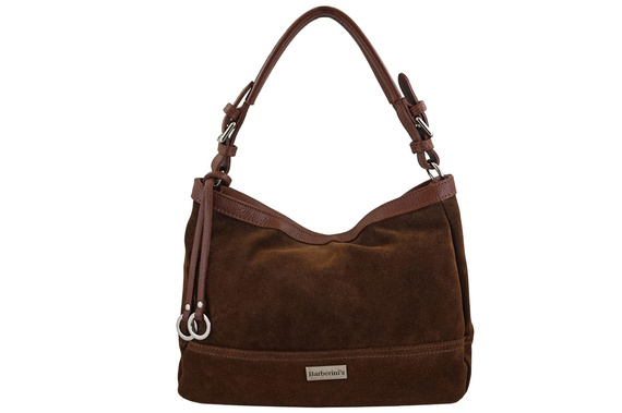 Torebka damska hobo skórzana Barberini's 1002-6 brązowa