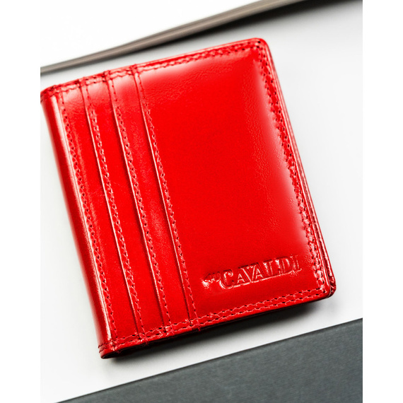 Etui na karty RFID skórzane 4U Cavaldi CW1015-LGV czerwone