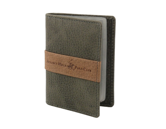 Etui na karty skórzane Beverly Hills Polo Club BH-276 szare