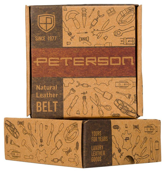 Pasek męski automatyczny Peterson AB35-03-PUL ciemnobrązowy