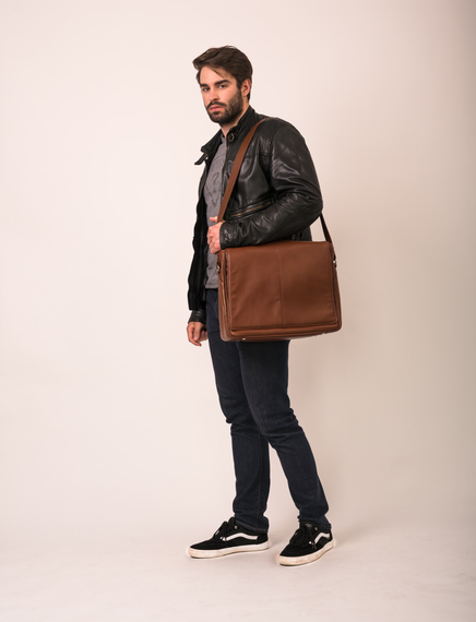 Torba na laptopa męska McKlein San Francesco brązowa