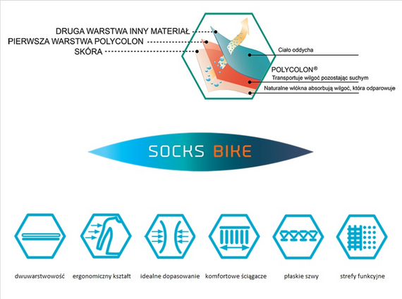 Skarpety Gatta Active SOCKS BIKE 42/44 czarno-pomarańczowe