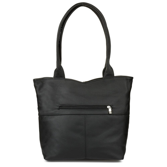 Torebka damska shopper skórzana Beltimore L38 czarno-szara