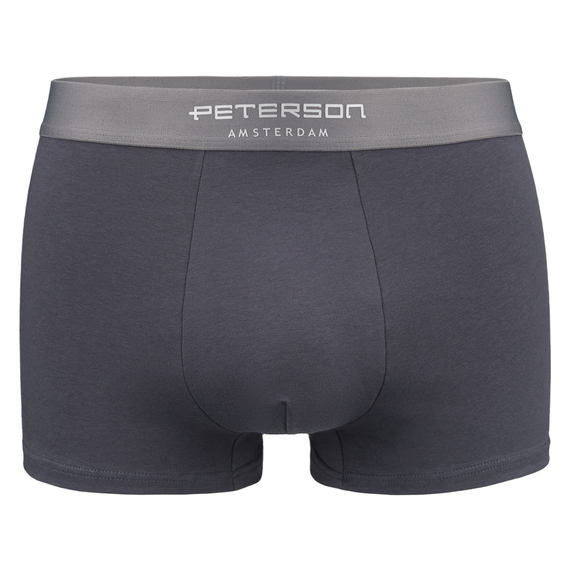 Bokserki męskie bawełniane Peterson B01L czarno-szare