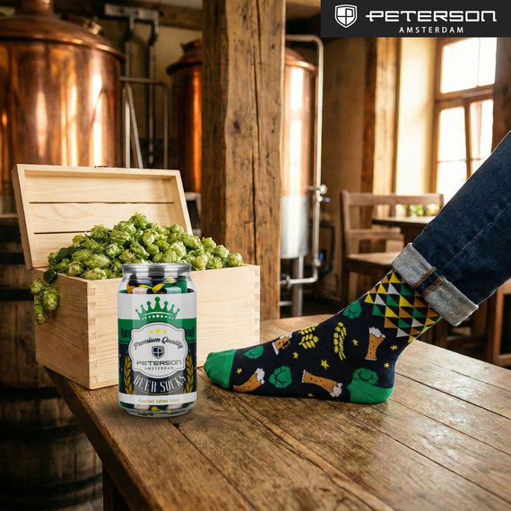 Skarpety męskie Peterson 1P-BE1 czarno-zielone