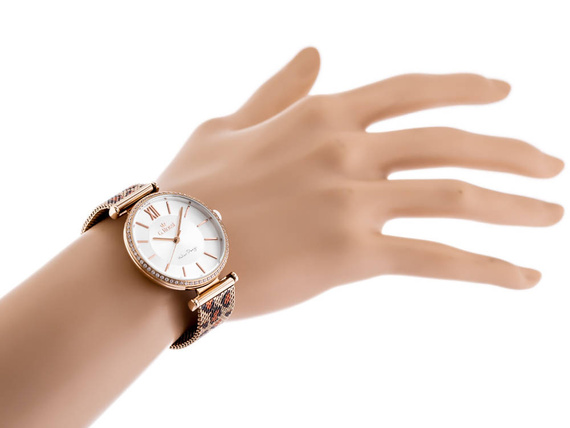Zegarek damski fashion G. Rossi 12964B-3D3 różowe złoto