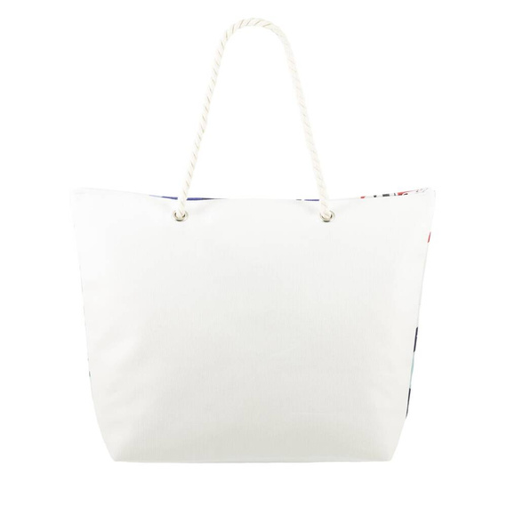 Torba damska plażowa z tkaniny Bellugio ZX-14475 biała