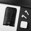 Etui na iPhone 11 skórzane Solier SA58 wężowe czarne