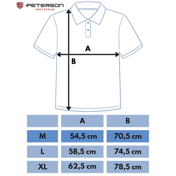 Koszulka polo męska z poliestru Peterson KPY czarna M-XL