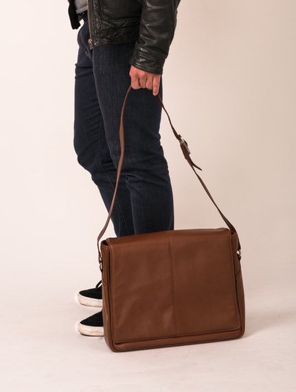 Torba na laptopa męska McKlein San Francesco brązowa