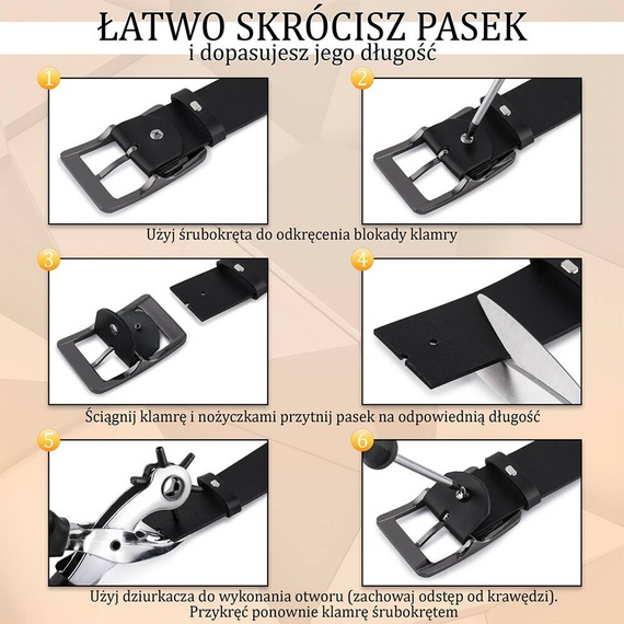 Pasek damski z klamrą skórzany Beltimore D94 85 cm żółty