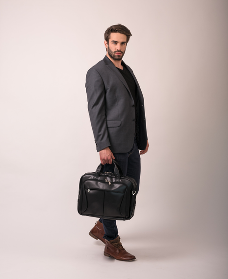 Torba na laptopa męska skórzana McKlein Pearson czarna
