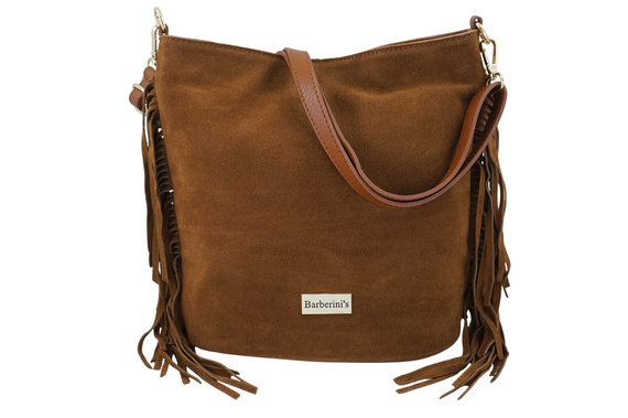 Torebka damska boho Barberini's 1022-12 jasnobrązowa