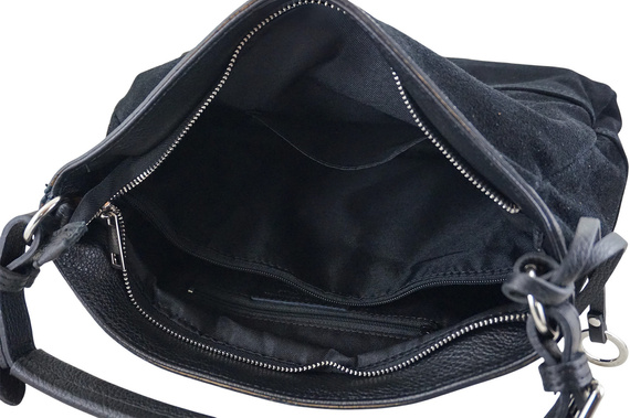 Torebka damska hobo skórzana Barberini's 1002-1 czarna