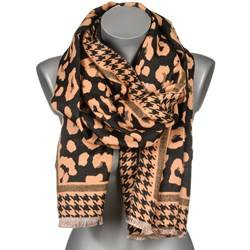 Szalik z frędzlami damski Versoli AX-108-1 czarno-camel