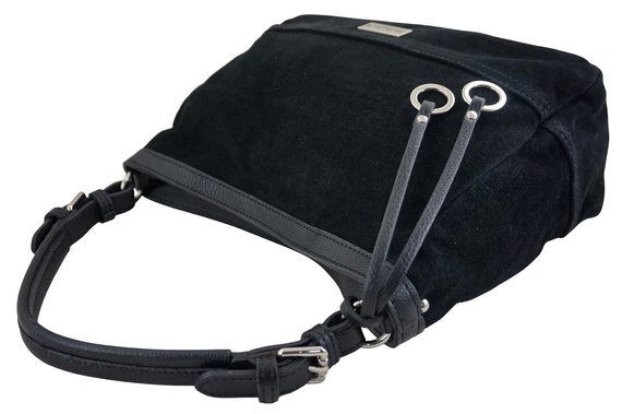 Torebka damska hobo skórzana Barberini's 1002-1 czarna