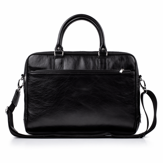 Torba na laptopa męska skórzana Solier SL01 czarna