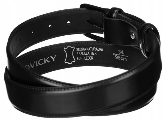 Pasek męski skórzany Rovicky RPM-14-SPL czarny