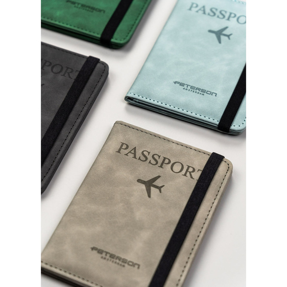 Etui na paszport z eko skóry Peterson EP-01 czarne