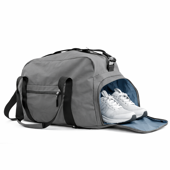 Torba sportowa damska z tkaniny Solier SM06 szara
