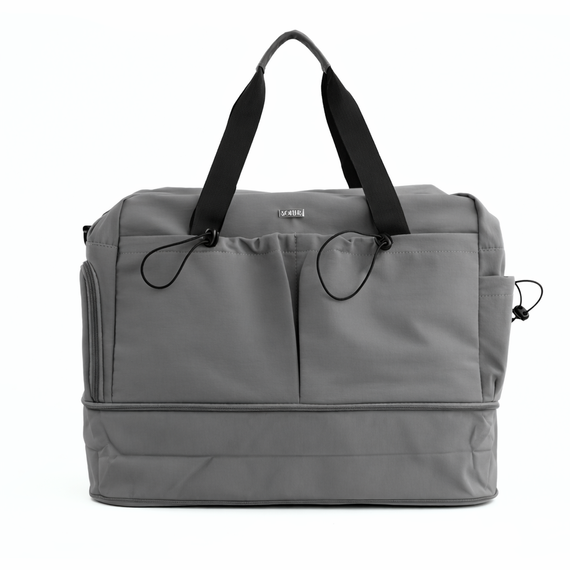 Torba sportowa damska z tkaniny Solier SM06 szara