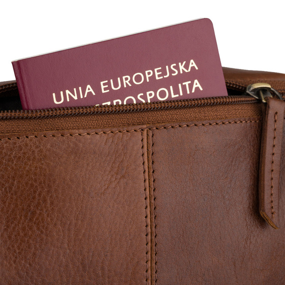 Nerka męska biodrowa skórzana Peterson BP-01E brązowa