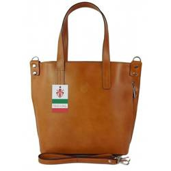 Torebka damska shopper skórzana Vera Pelle SB586C camel